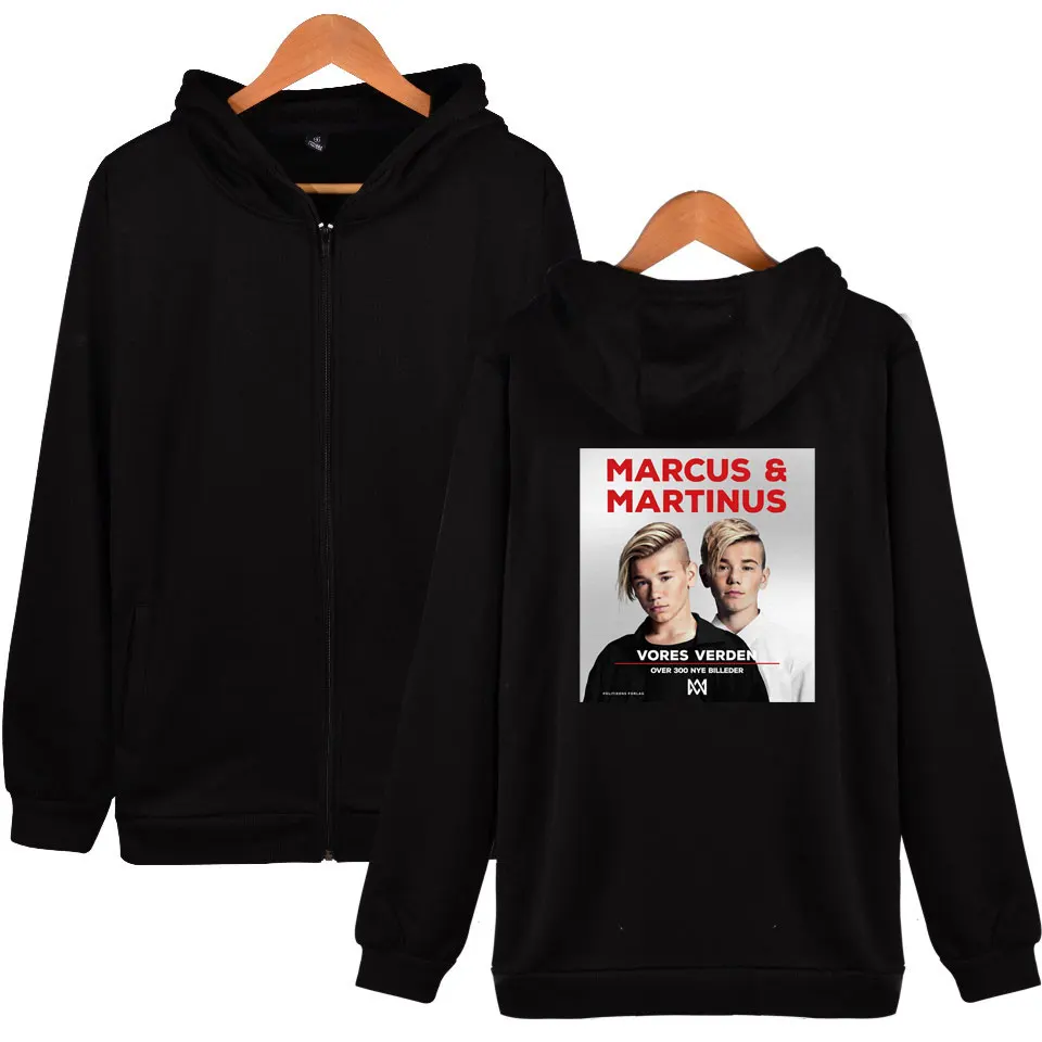  Marcus & Martinus new Zipper Soft Hoodies Sweatshirt Kpop Relaxed and Comfortable Zip-up Geometric 