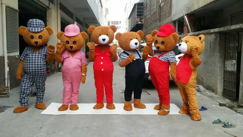 

Halloween Brown Bear Mascot Costume Suits Animal Cosplay Dress Parade Outfits Xmas Easter Festival Adults Carnival Advertising
