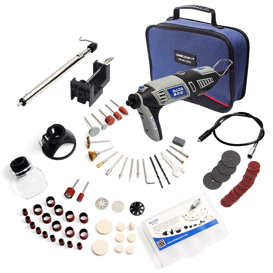 

220V 180W Dremel Style Electric Rotary Tool Mini Drill With Bag Bracket Shaft 133pcs Power Tool Accessories Set Furadeira