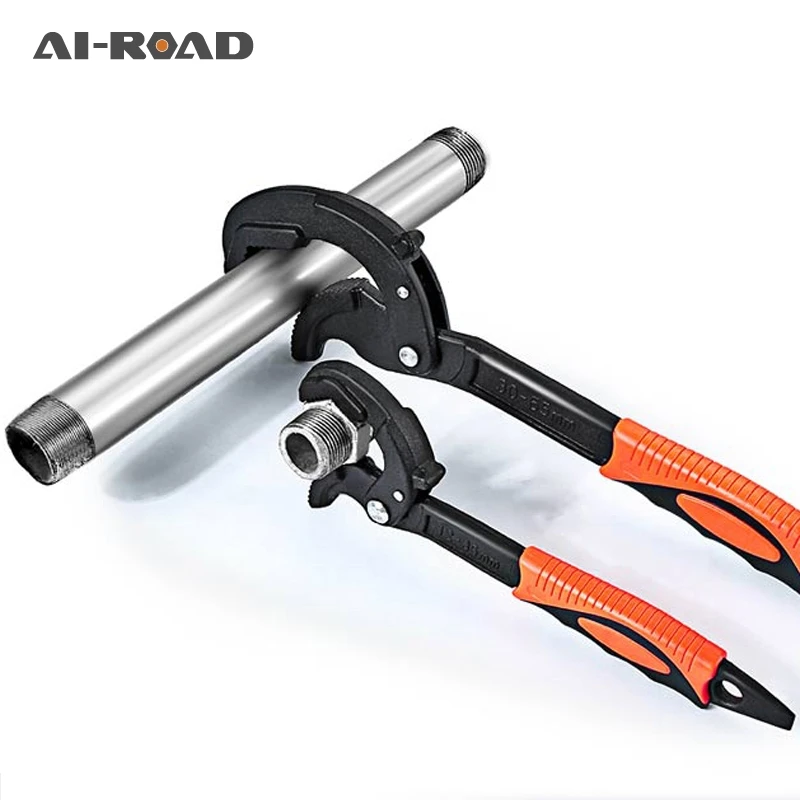 

12-35 / 30-65 mm Universal Key Pipe Wrench Open End Spanner Set High-carbon Steel Snap N Grip Tool Plumber Multi Hand Tool
