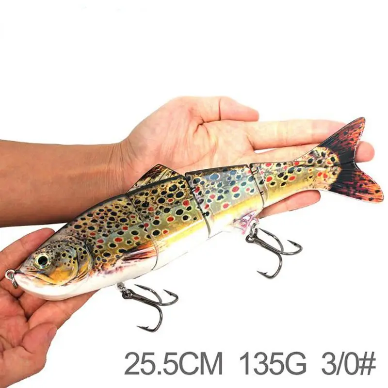 

1pcs 25.5CM 135G Large Size Fishing Lure Multi Jointed LifeLike Hard Bait With 3/0 Hook Artificial Crankbaits Wobbler Pesca Mar