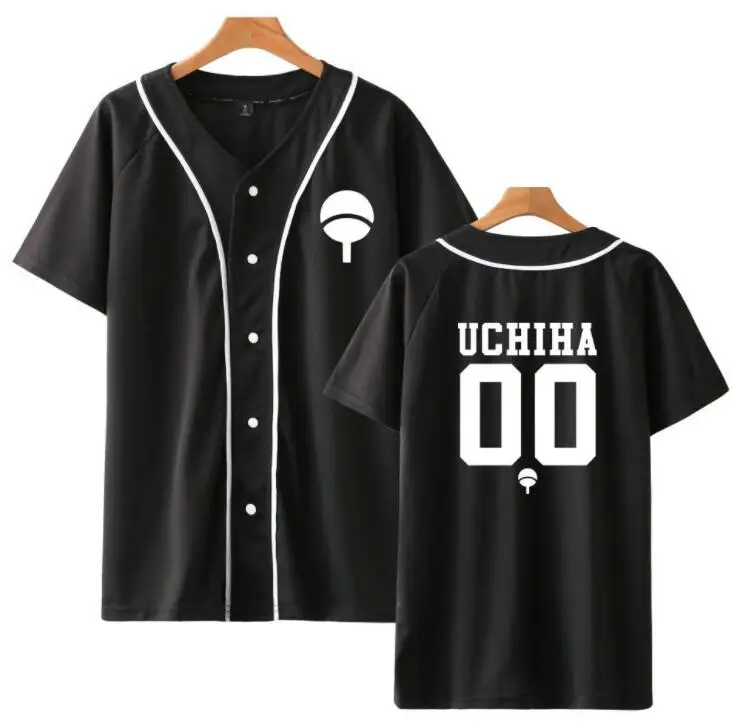 

New Anime Design Naruto Baseball Shirt Short Sleeve Baseball Jacket Uchiha Hatake Uzumaki Clan Badge Print Shirts Unisex Clothes