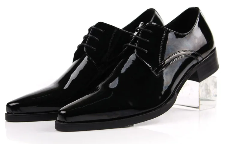 Fashion black brown tan derby shoes mens business shoes genuine leather pointed toe dress shoes mens