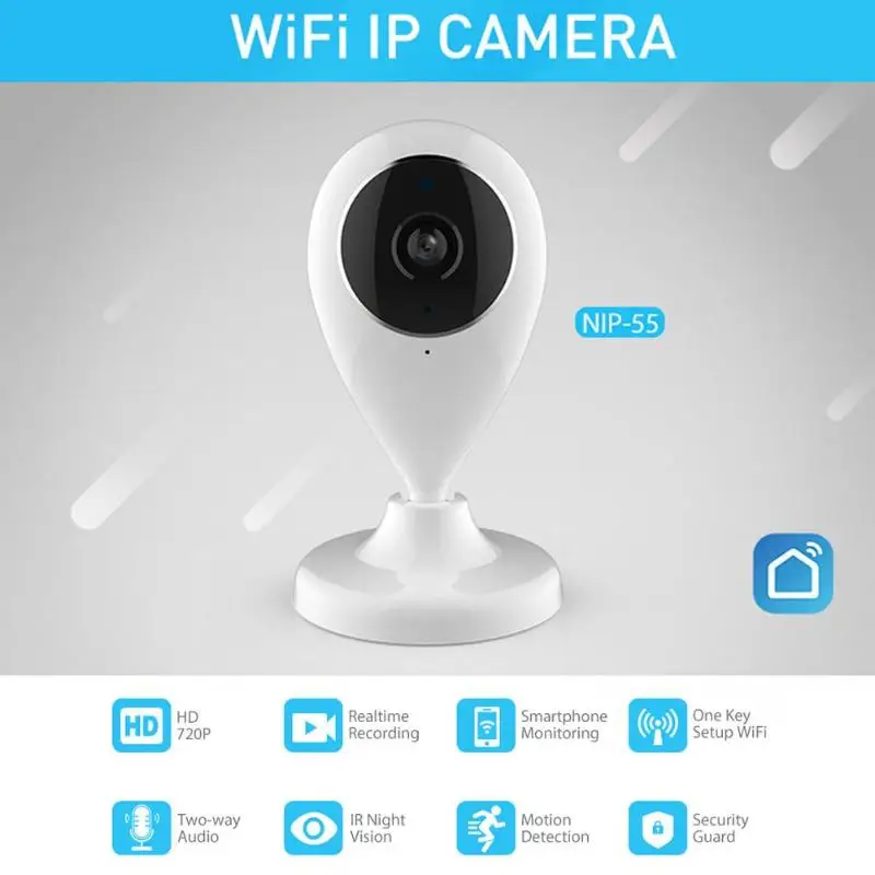 Умный дом IP камера 720P Wifi Беспроводная камера ночного видения двухсторонняя аудио камера Поддержка 64G sd-карта совместима с Alexa Google Home