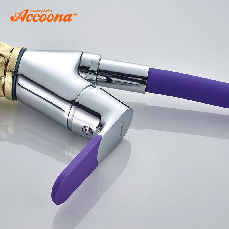 Кухонный Смеситель Accoona с силиконовой трубкой латунный выдвижной кран для