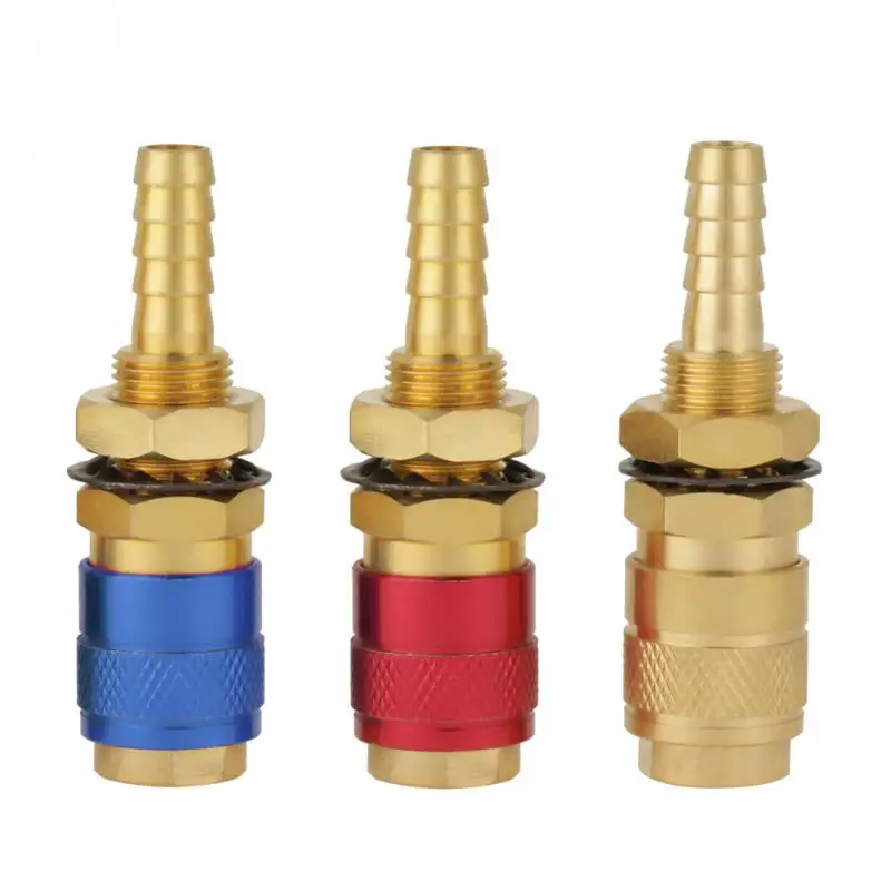 

3Pcs/Set 8mm Brass Quick Connector Set Water Cooled & Gas Adapter Quick Connector Fitting Hose For TIG Welding Torch