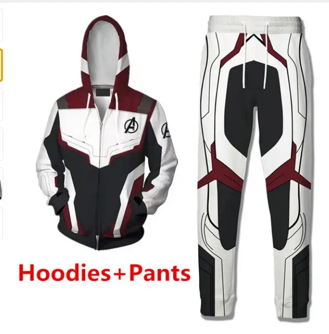 Avengers Endgame Captain America Cosplay Costume Quantum Realm Hoodies Sweatshirt Superhero Iron Man Shirt Coat Pants Men Women