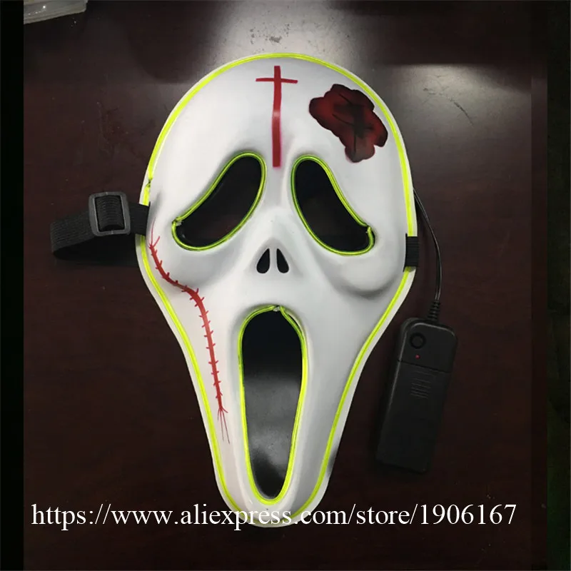 New Year Flash El Wire Led Glowing Beauty Christmas Party Mask Hot Sale01
