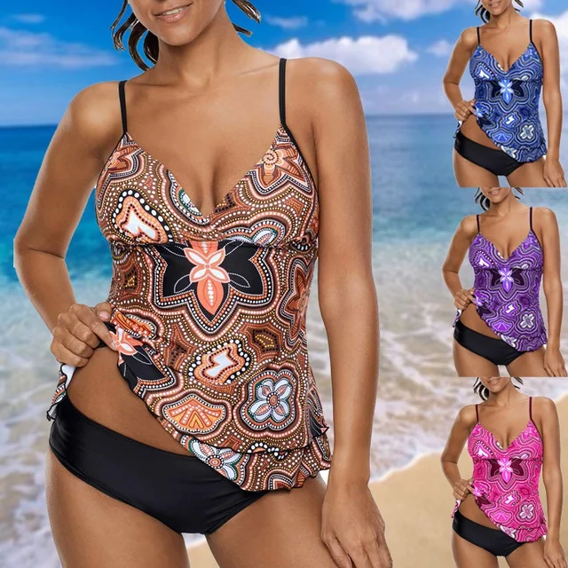 {Excellent|Wonderfull|Very Good|Very Recommended} Sport Large Size Swimwear 2018 Sexy Plus Size Swimsuit XXXXXL Biquini Beach Wear Printed Spaghetti Strap Layered Tankini Set Cheap Offers