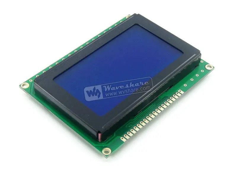 12864 128*64 Graphic Matrix LCD LCM Display Module TN/STN Blue Backlight White Character 5V Logic Circuit