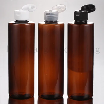 

wholesale 250ml white green brown blue flip top cap plastic cosmetic bottle,250cc containers free shipping 30pc/lot