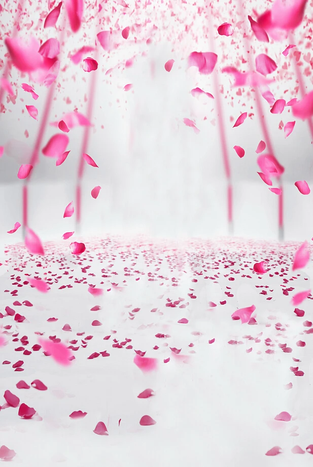 2017 Wholesale 150cmx200cm pink flower petals photographic background