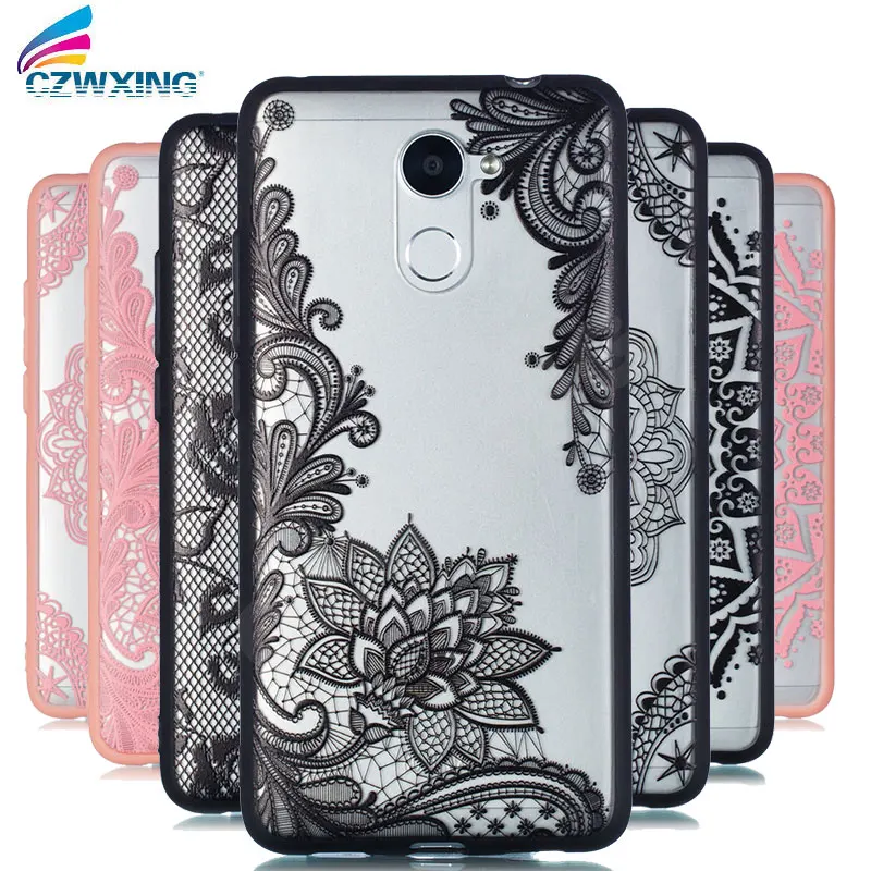 

Floral Lace Mandala Case For Huawei Y7 Prime Hard PC+TPU Silicone Phone Case For Huawei Y7 Prime 2017 TRT-L21 TRT-L53 TRT-L21a
