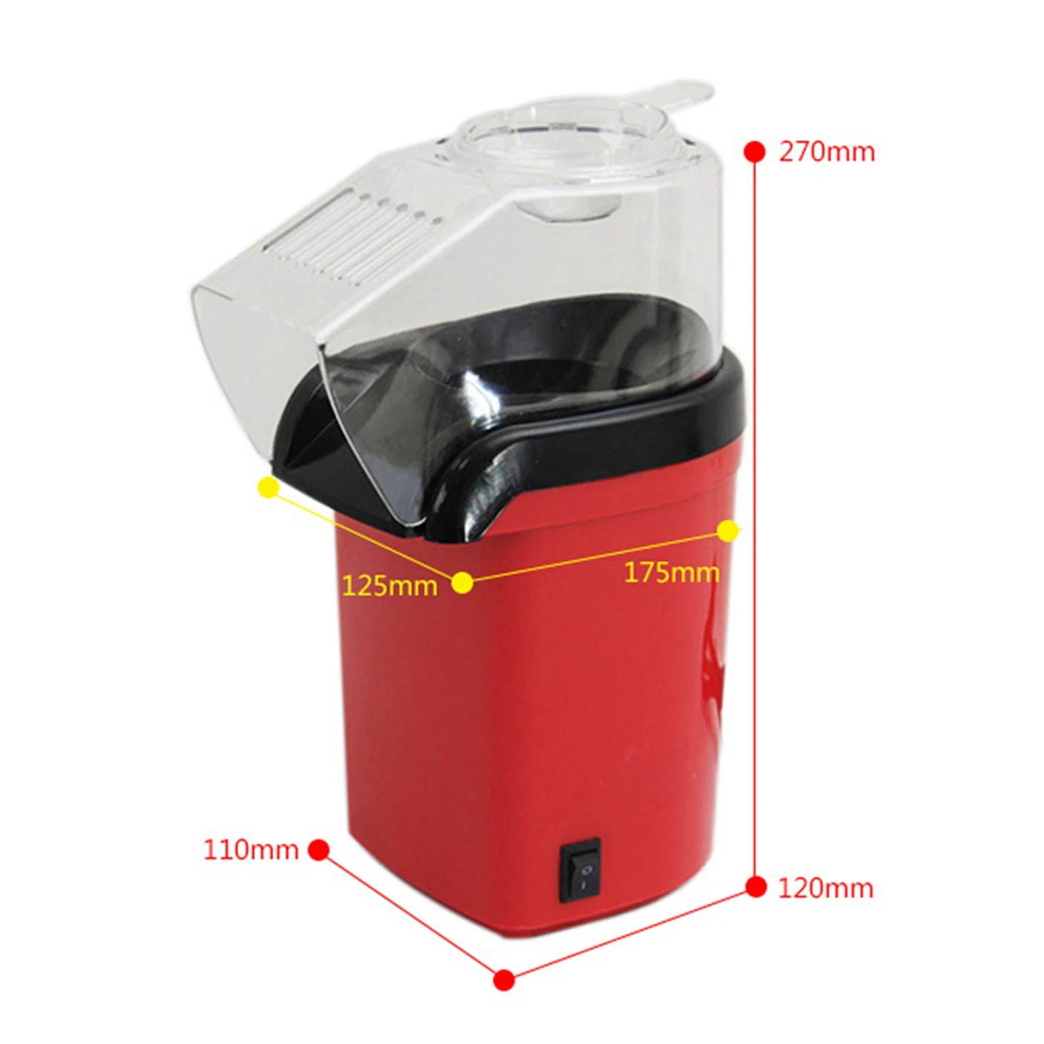 1200 Вт 110 В мини бытовой здоровый горячий воздух без масла попкорн машина кукурузный Поппер для домашней кухни