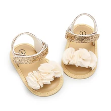 Сандалии для девочек; обувь для маленьких девочек с цветочным принтом; нескользящие сандалии; прогулочная обувь с цветочным узором; пляжные сандалии