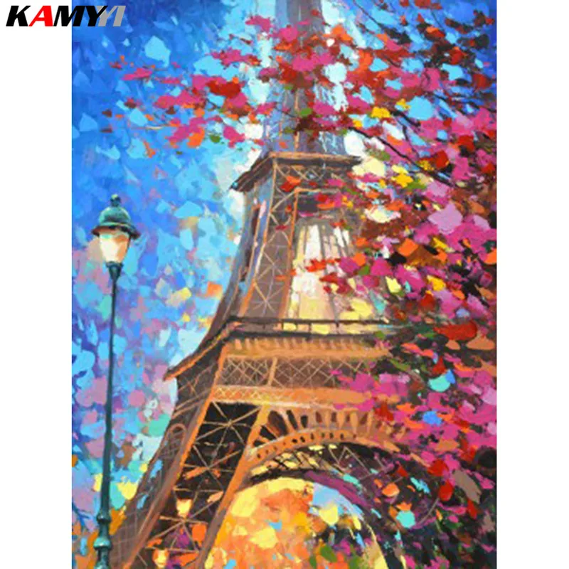 

DIY Diamond Embroidery Landscape Tower Diamond Painting Cross Stitch Full Square Rhinestone Diamond Mosaic Home Furnishings XY1