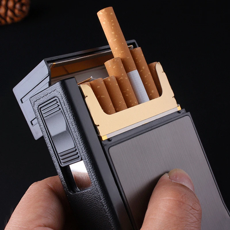 Портсигар коробка электронная сигареты зажигалка usb ветрозащитный USB зажигалки 20 шт. чехол для сигарет чехол на сигареты
