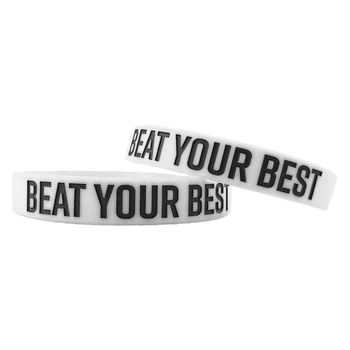 

100pcs BEAT YOUR BEST silicone wristband bracelet free shipping by China post