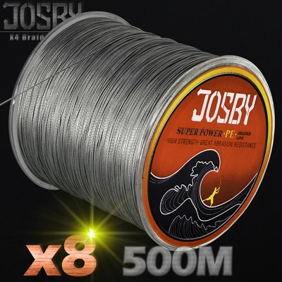 JOSBY 500 м 8X рыболовная брендовая супер прочная японская многонитевая ПЭ плетеная рыболовная леска 8 нитей 12LBS-78LBS ловля карпа - Цвет: Тёмно-синий