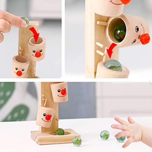 Clown marbles counters Kids fun games baby ball interactive toy for children's wooden educational toys