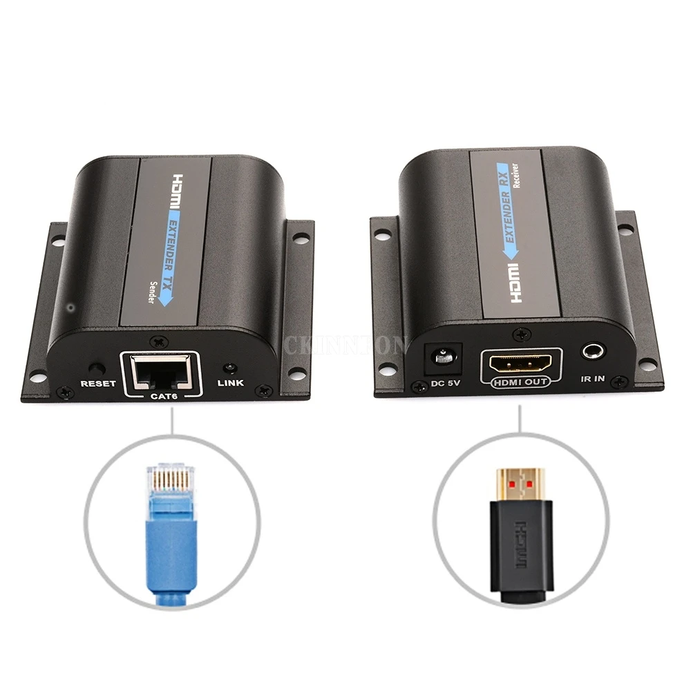 10 세트 3D 1080P HDMI 호환 네트워크 익스텐더 케이블 IR Cat6/6A 이더넷 케이블 60M