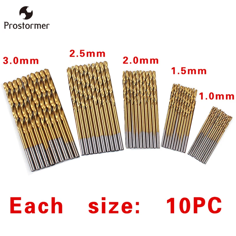 

Prostormer 1/1.5/2/2.5/3mm 50Pcs/Set High Speed Steel Wood Drilling Metalworking Power Tool Drill Bit Set Saw Set