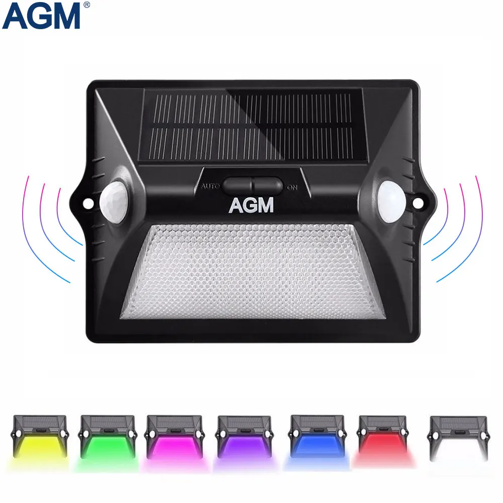 

7 Color Changing Wireless Motion Sensor Solar Light Outdoor Waterproof Solar Powered Wall lamp Sunlight Garden Patio Street #40