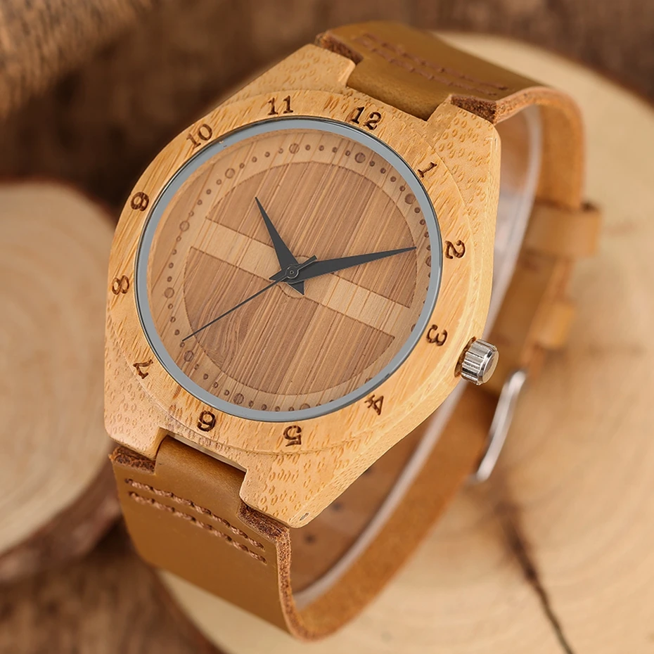 2017 Minimalist Wood Watch Male Watch Natural Bamboo Wood Watch Genuine Leather Casual Quartz Clock Men's Sports Reloj de madera 2018 Christmas Gifts (21)