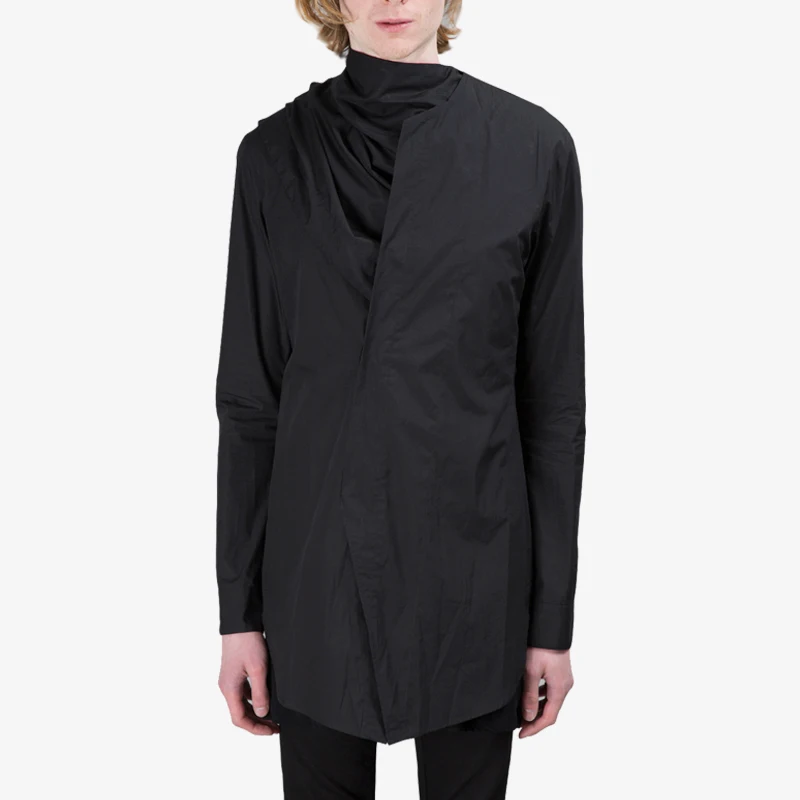 S ~ 5XL Новая мужская мода без воротника стройные шейный платок простой с круглым