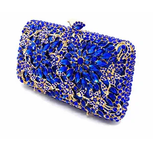 Newest Business Party Evening Bag with Chain Orange Crystal Evening Bag Ladies Diamante Clutch Bag Wedding Pochette 