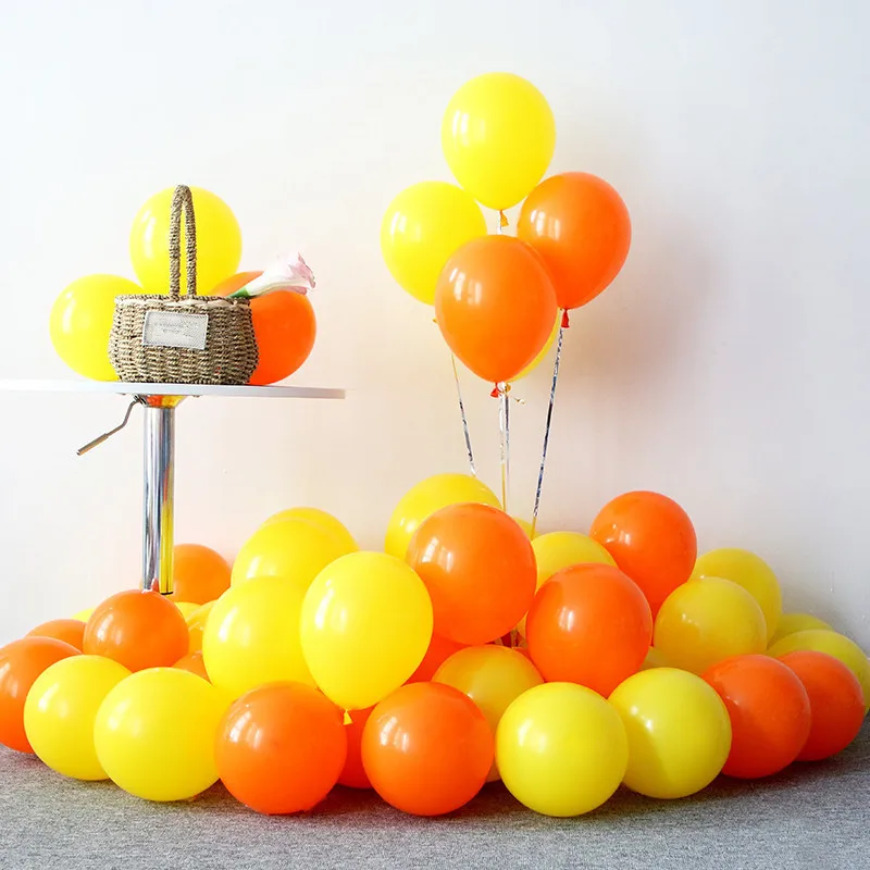 

10pcs 12inch 5inch Macaron Ballons Birthday Wedding Party Supplies Latex Balloons Inflatable Air Balls Yellow Baloon Ballon Kids