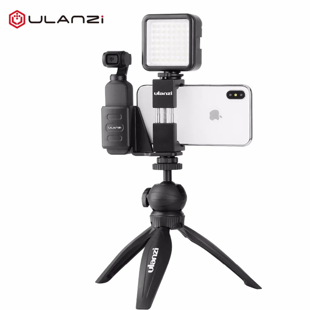 Cena Ulanzi OP 1 Osmo kieszonkowy smartfon mocowanie do statywu stały stojak uchwyt wspornika w Mini światło led do kamery DJI Osmo Pocket Gimbals