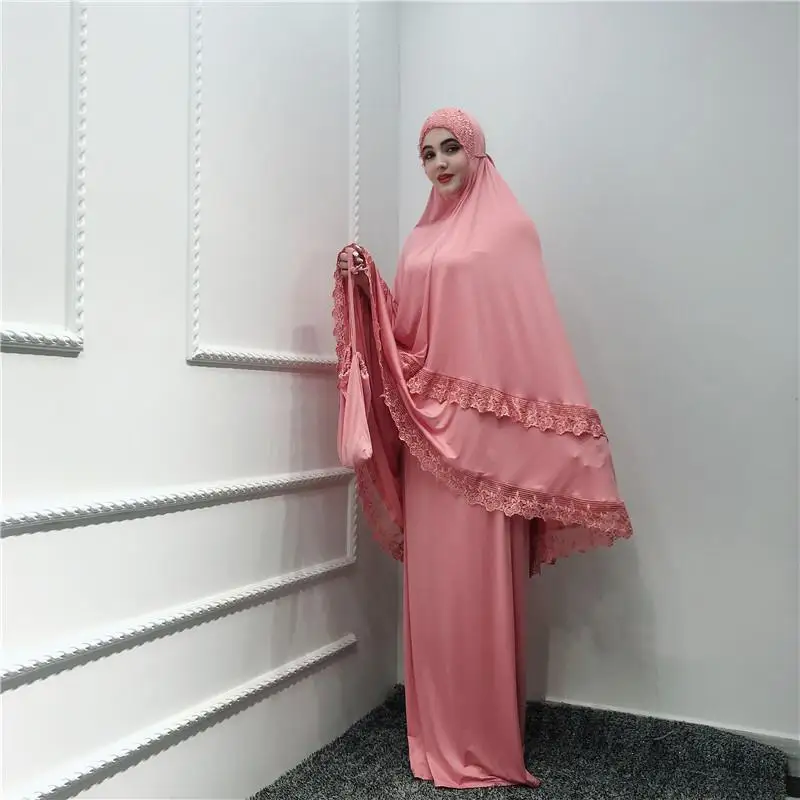 2 шт. abaya Robe Khimar Дубай, Турция мусульманский хиджаб платье кафтан цзилбаб Caftan молитва Исламская одежда Рамадан набор поклонения Халат