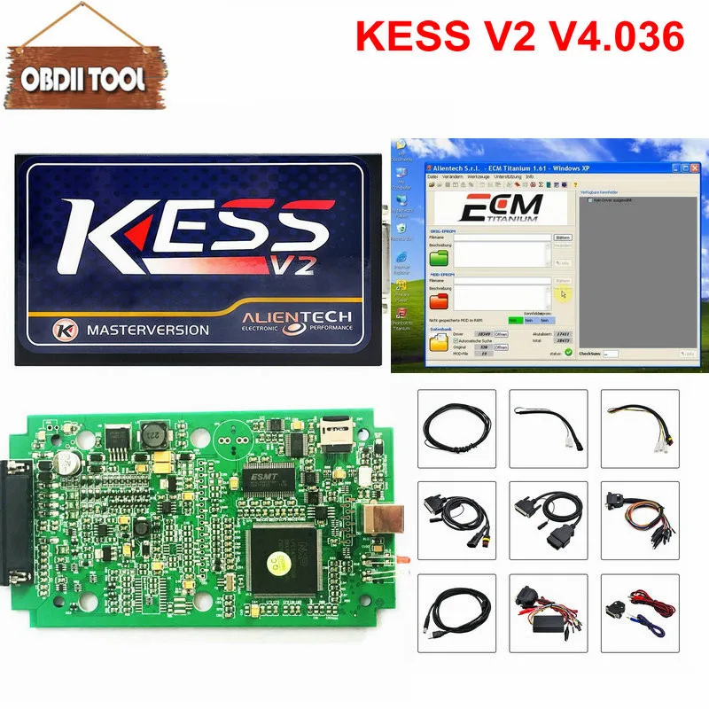 A++ качество KESS V2 V2.32 мастер OBD2 менеджер тюнинговые наборы HW V4.036 без жетонов ограниченная Многофункциональность для мульти-автомобиля KESS V2