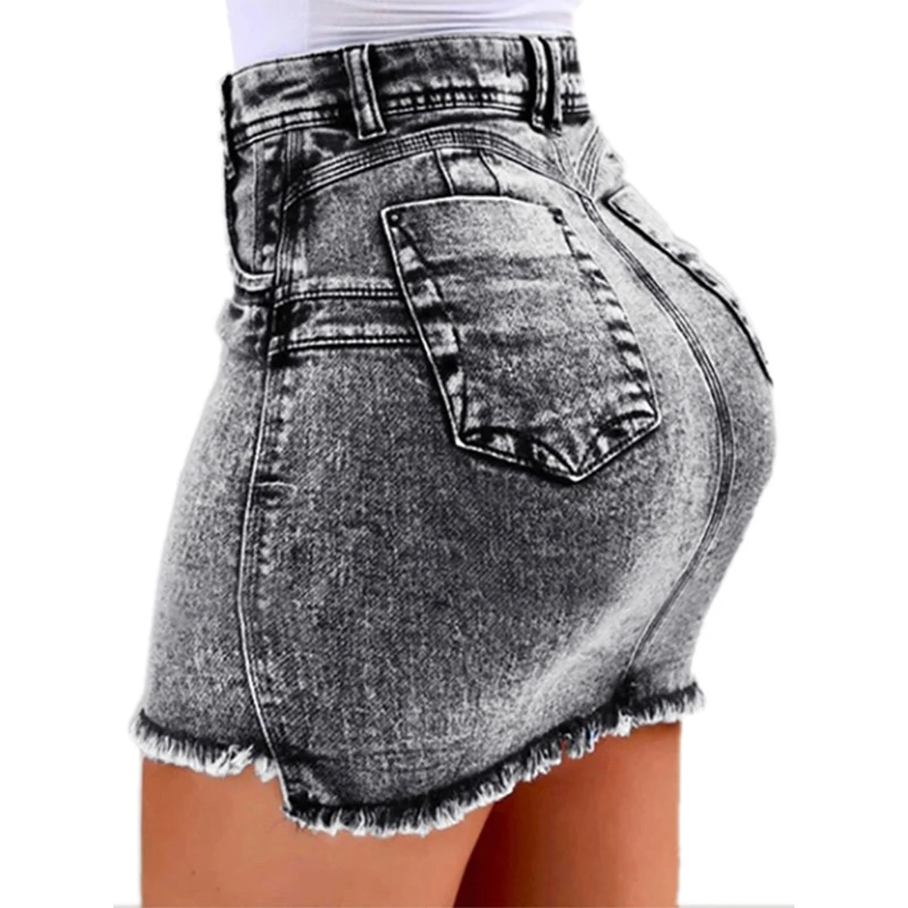 LASPERAL женские джинсовые облегающие мини-юбки с высокой талией, сексуальные джинсы-карандаш, короткие женские юбки, летняя модная женская юбка с карманами