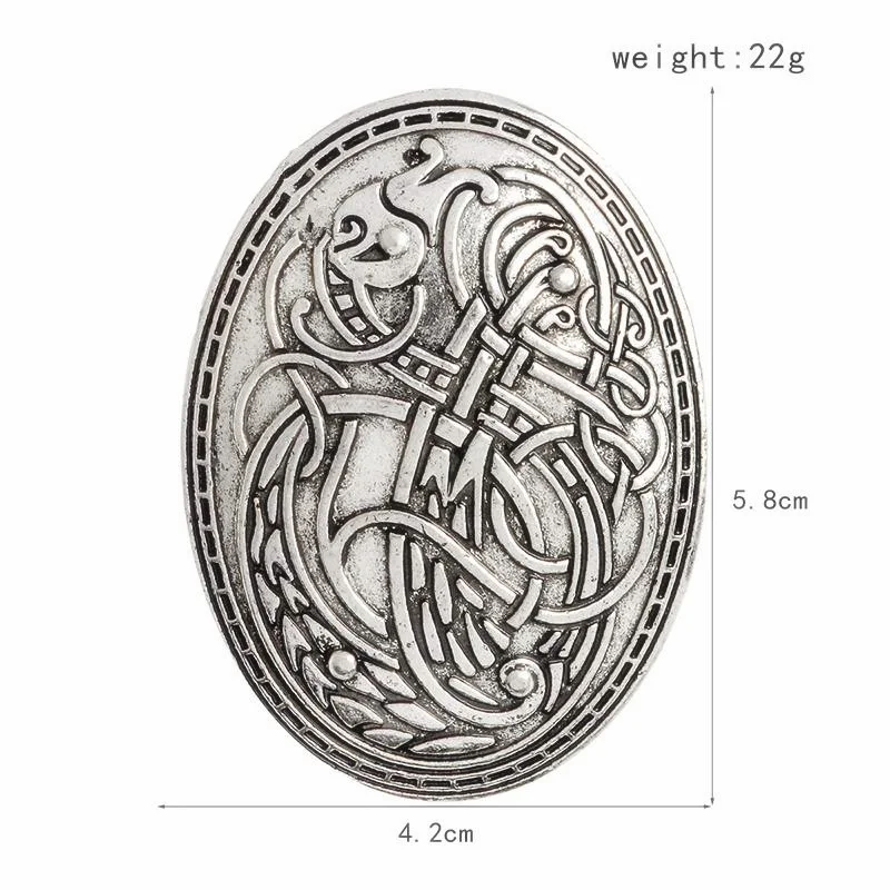 Viking was wolf резная Руна этнический мир брошь Тотем значок Золото Серебро Косплей корсаж броши ювелирные изделия для женщин