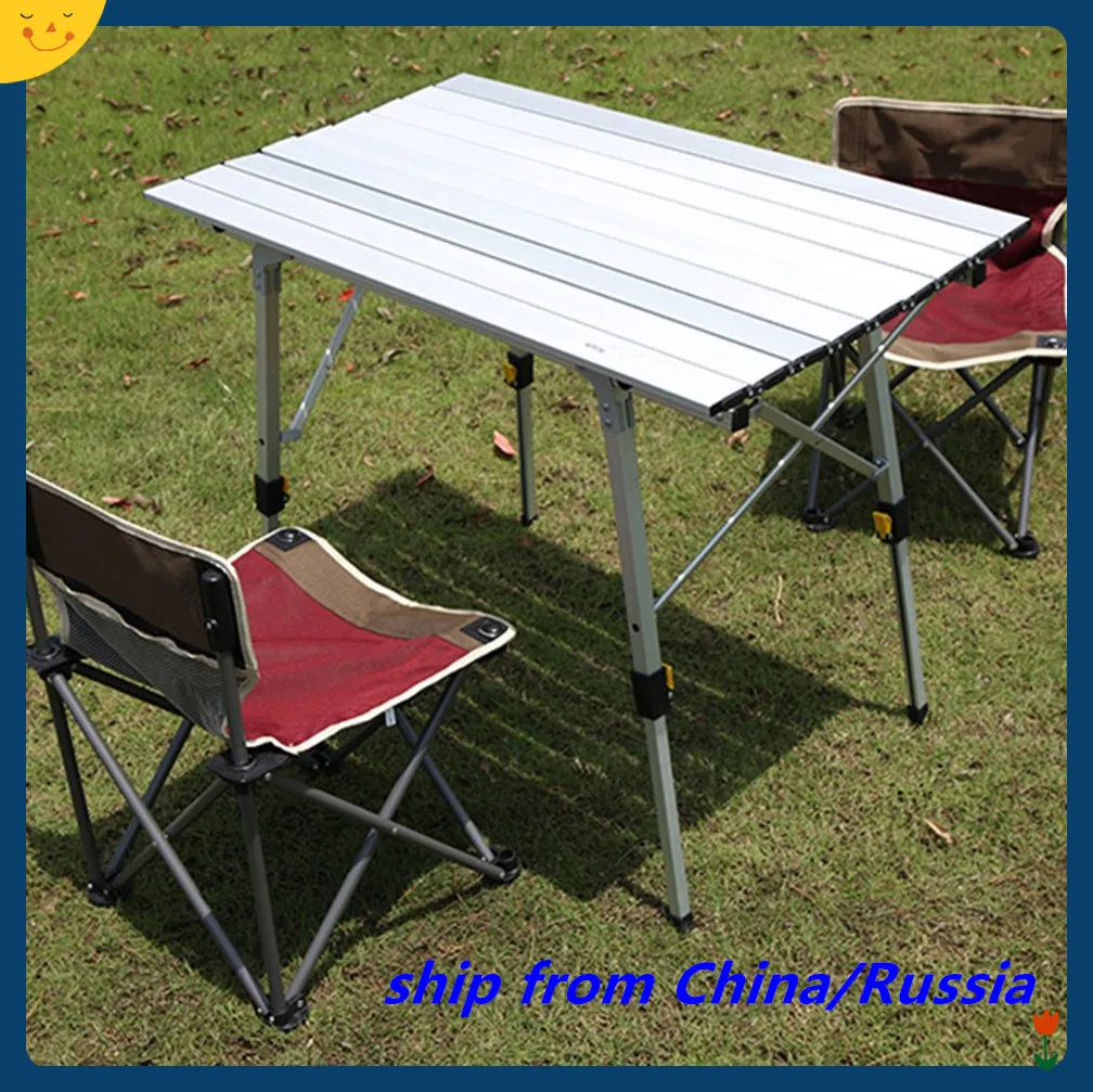

Portable Camping Table Outdoor Golden Aluminium Alloy Foldable Folding Picnic Table Ultralight Mesa Plegable Picnic HOT SALE