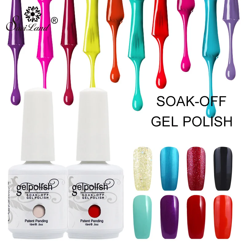 

Saviland Hybird Glitter Gel Varnish 58 Color 15ml Nail Art Starry Soak Off Classical Base and Top UV LED Nail Gel Polish