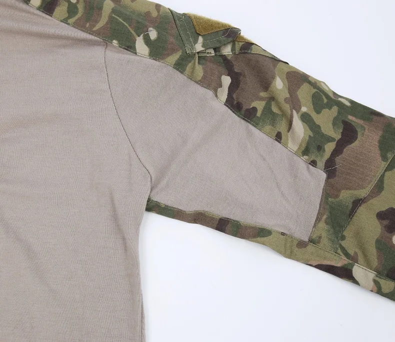 Высокое качество Тактический военная форма армии США Airsoft камуфляж боевые проверенные рубашки быстрое нападение футболка с длинными