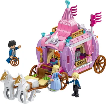 

351Pcs Compatible With Lepining Friends For Girl Building Blocks Princess Cinderella's Pumpkin Carriage Toy
