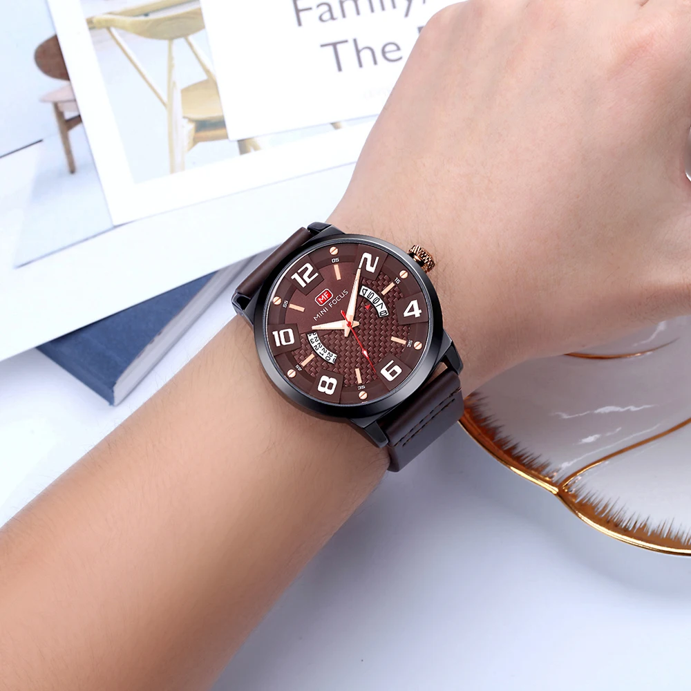  MINIFOCUS Luxury Brand Men Military Army Quartz Watch Men's Analog 3D Dial Clock Waterproof Wristwa