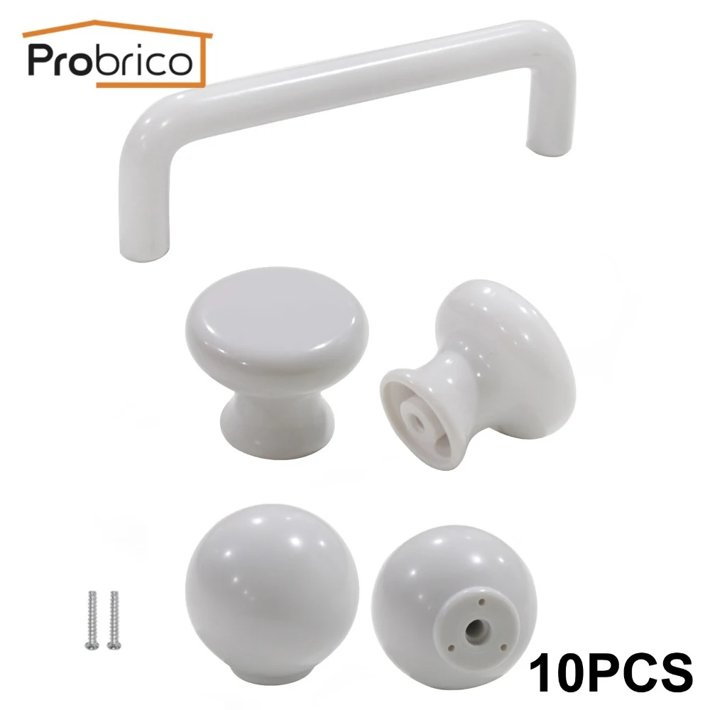 Buy Probrico 10 PCS White Kitchen Knobs and handles for Furniture