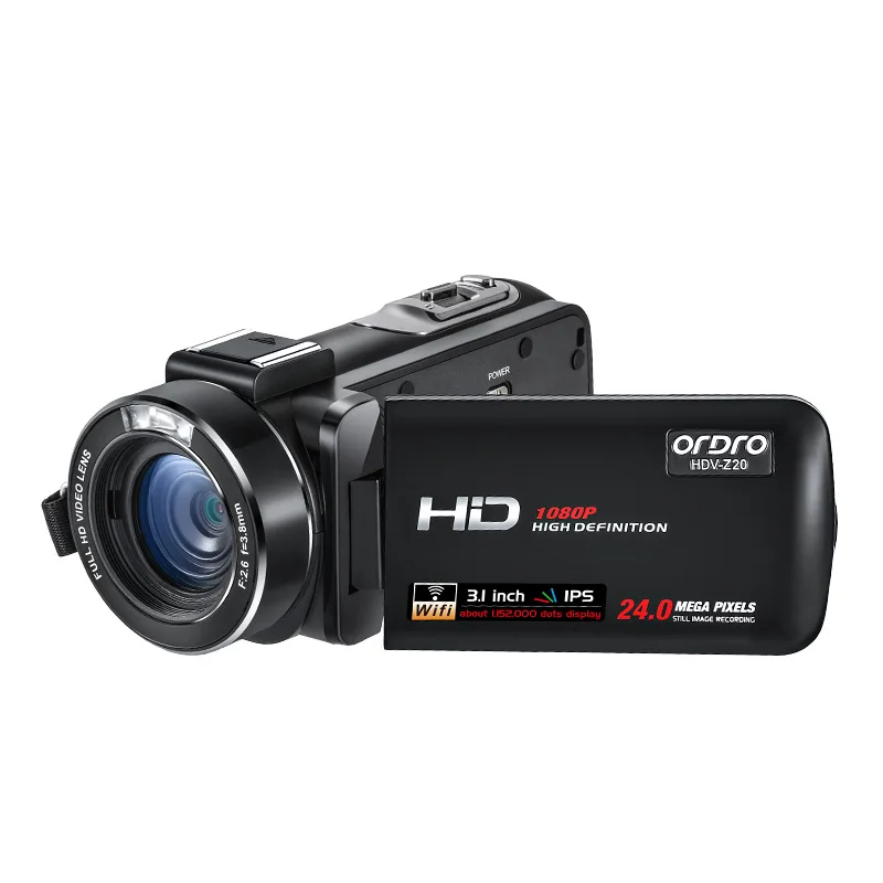 Цифровая видеокамера ORDRO HDV Z20 1080P 24 МП с сенсорным экраном 3 0 дюйма 16 кратный