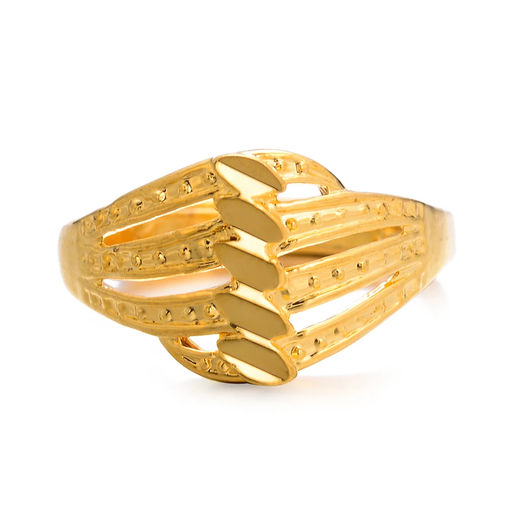 WANDO Unique Personality Flower Gold Color Ring African Wedding Celebrities Evening Party Luxury Metal girlfriend jewelry R63
