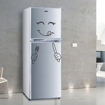 Cute Smile Face Wall Sticker Happy Delicious Face Fridge Stickers Mural for Kitchen Wall Stickers Decoration DIY Home Decor