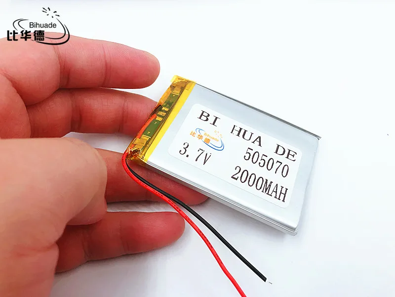 Li-Po 3,7 V, 2000 mAH, 505070 (полимерный литий-ионный аккумулятор) литий-ионный аккумулятор для планшетных ПК, gps, mp3, mp4, сотовый телефон, Спик