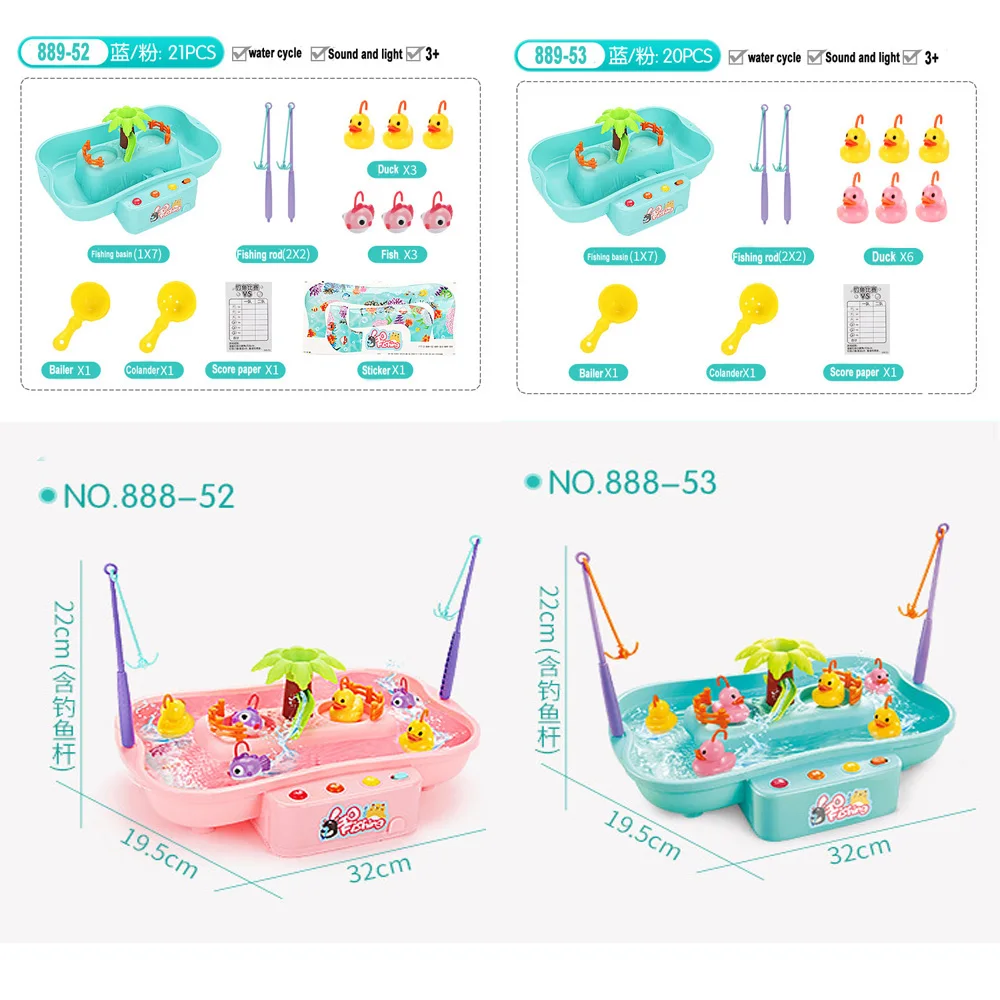 Вращающаяся в воде игрушка для рыбалки с музыкой и светильник, игра для рыбалки с уткой, электрическая игрушка для детей, игрушки для мальчиков и девочек 3 лет
