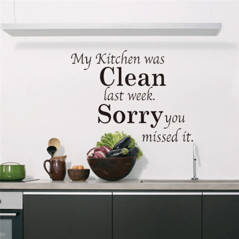My Kitchen is Clean English Proverbs quotes Wall Stickers for kitchen
