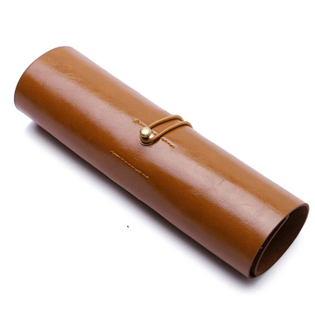 

School Supplies Art Vintage Student Pencil Case Storage Pouch Treasure Map Gift Roll Stationery Offices Durable Faux Leather