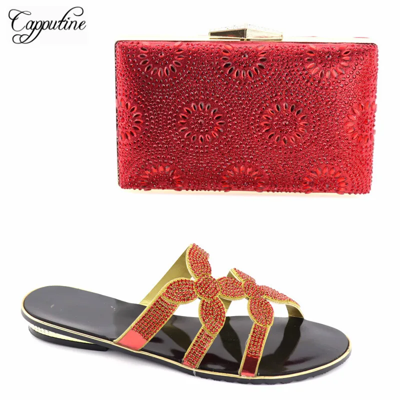 Strass Et Couleur Italiennes Sac Nigérian En Chaussures Bleu rouge Avec 02 43 Rouge Taille Ensemble Capputine or Tx Décoré 37 Vente q0EAz5w